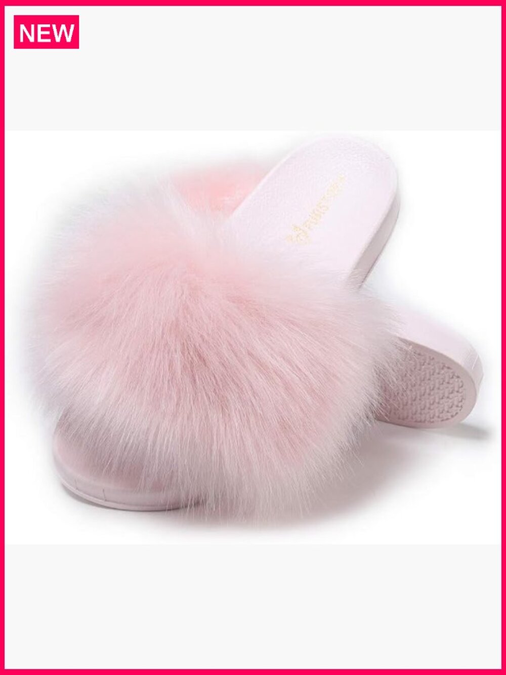 Faux Fur Slides Fuzzy Slippers Fluffy Sandals Indoor Outdoor Memory Foam